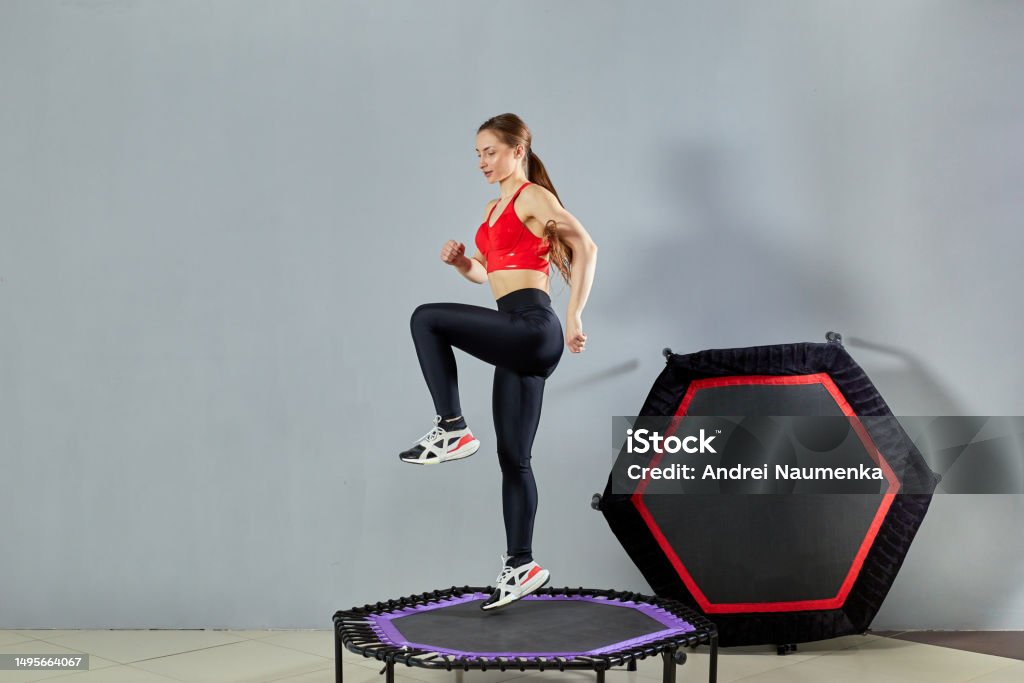 ANCHEER foldable mini trampoline with bungee cords for quiet apartment cardio