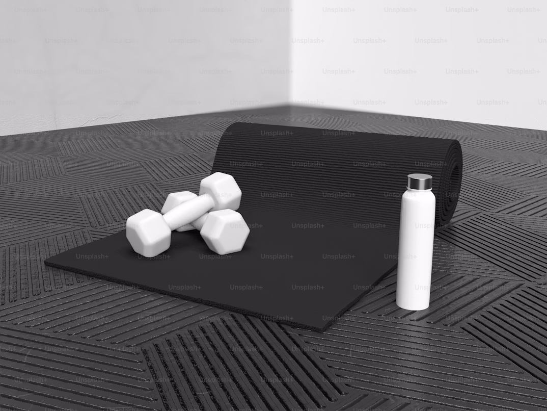 Anti-vibration rubber pads under home gym equipment