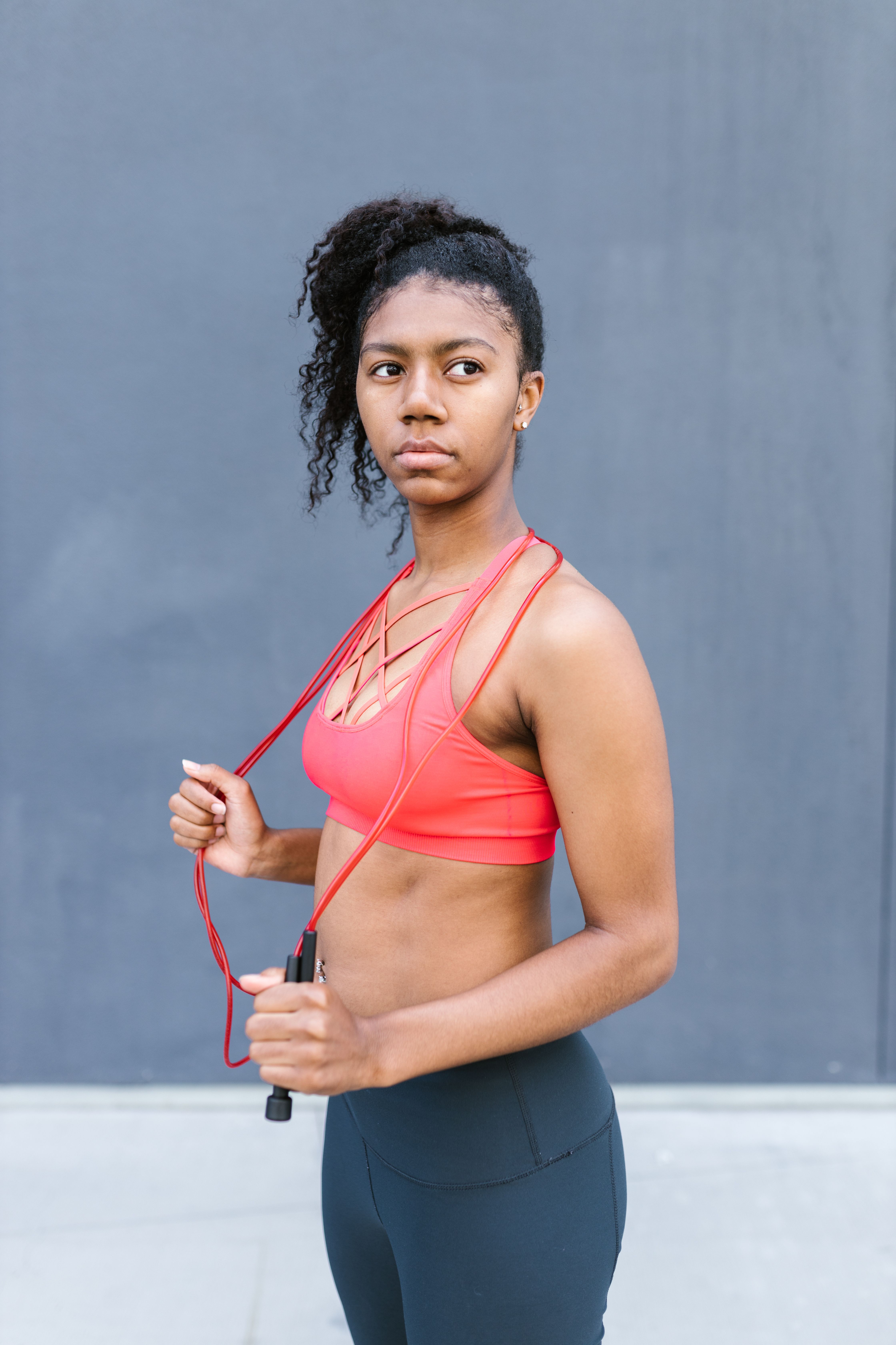 A jump rope workout being done quietly in a small apartment.