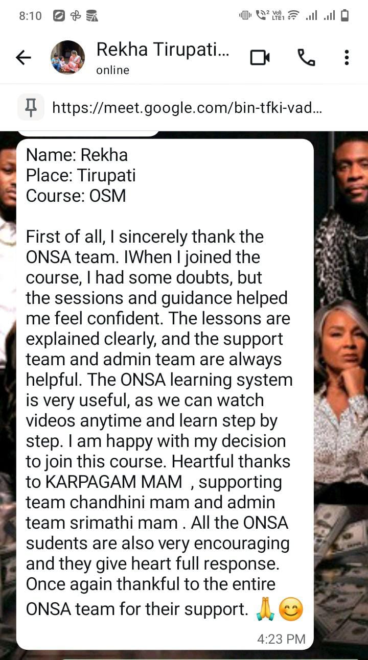 WhatsApp message from an ONSA student (1)