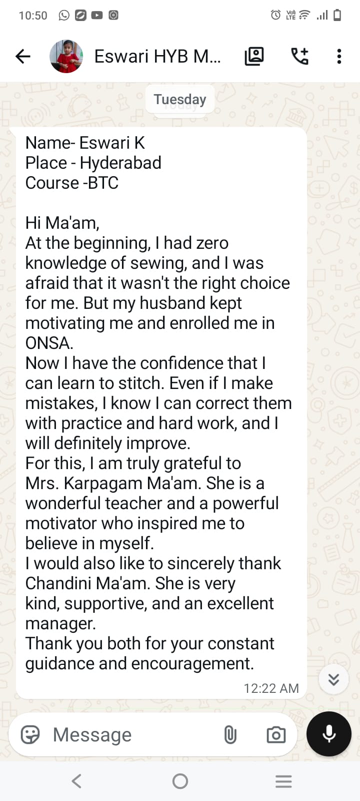 WhatsApp message from an ONSA student (12)