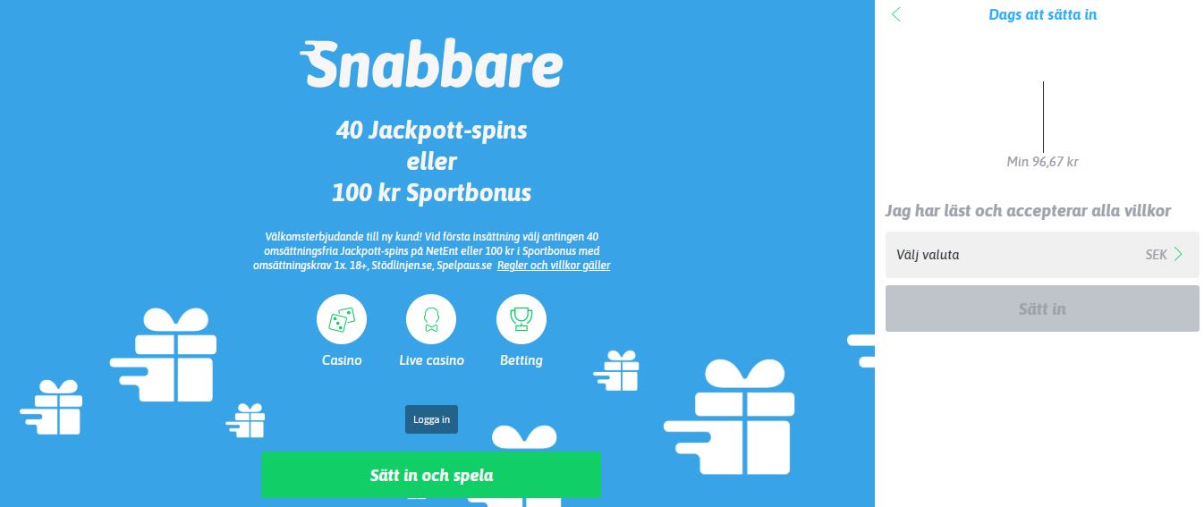 snabbare casino registrering