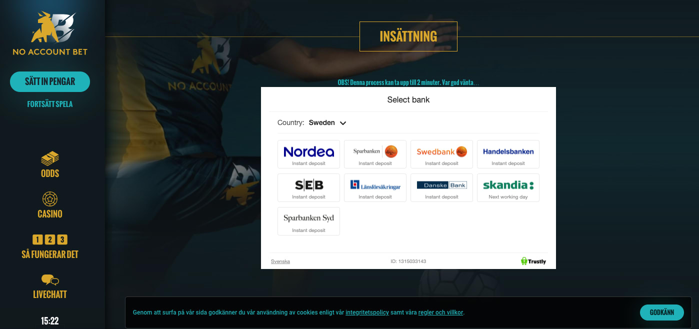 no account casino speltest