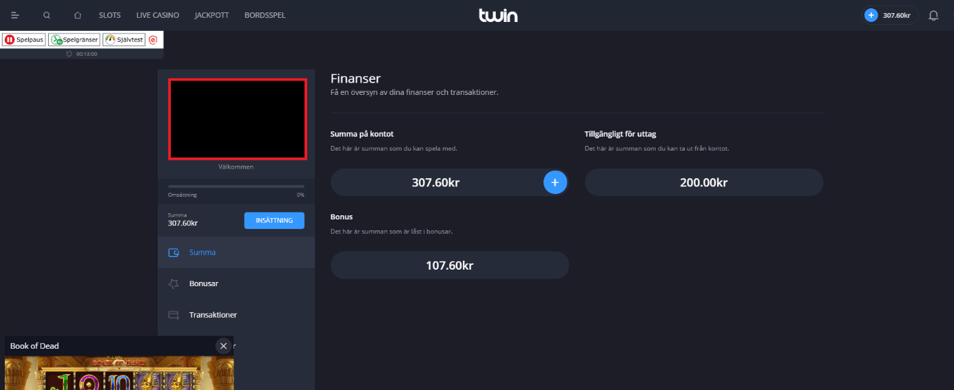 twin casino insättning