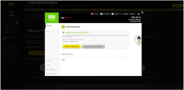 888 casino insättning
