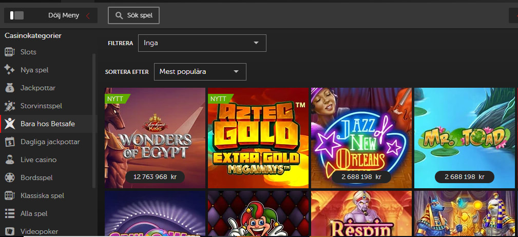 Bara hos Betsafe