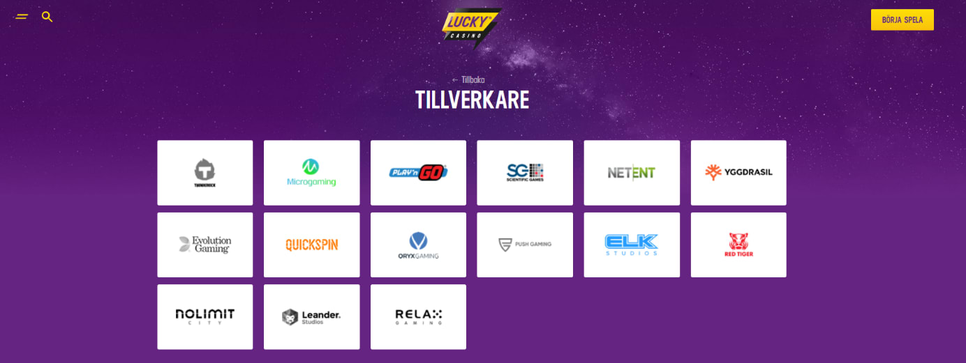 Tillverkare lucky casino