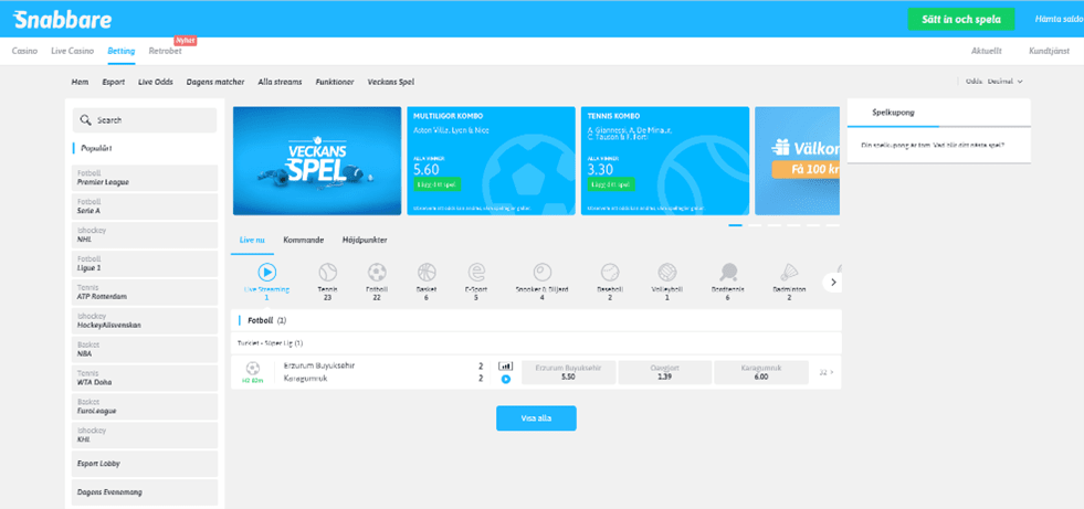 oddsspel snabbare casino