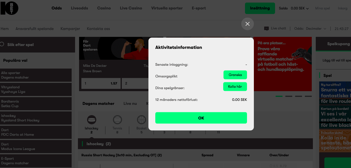 10Bet registrerngsinformation