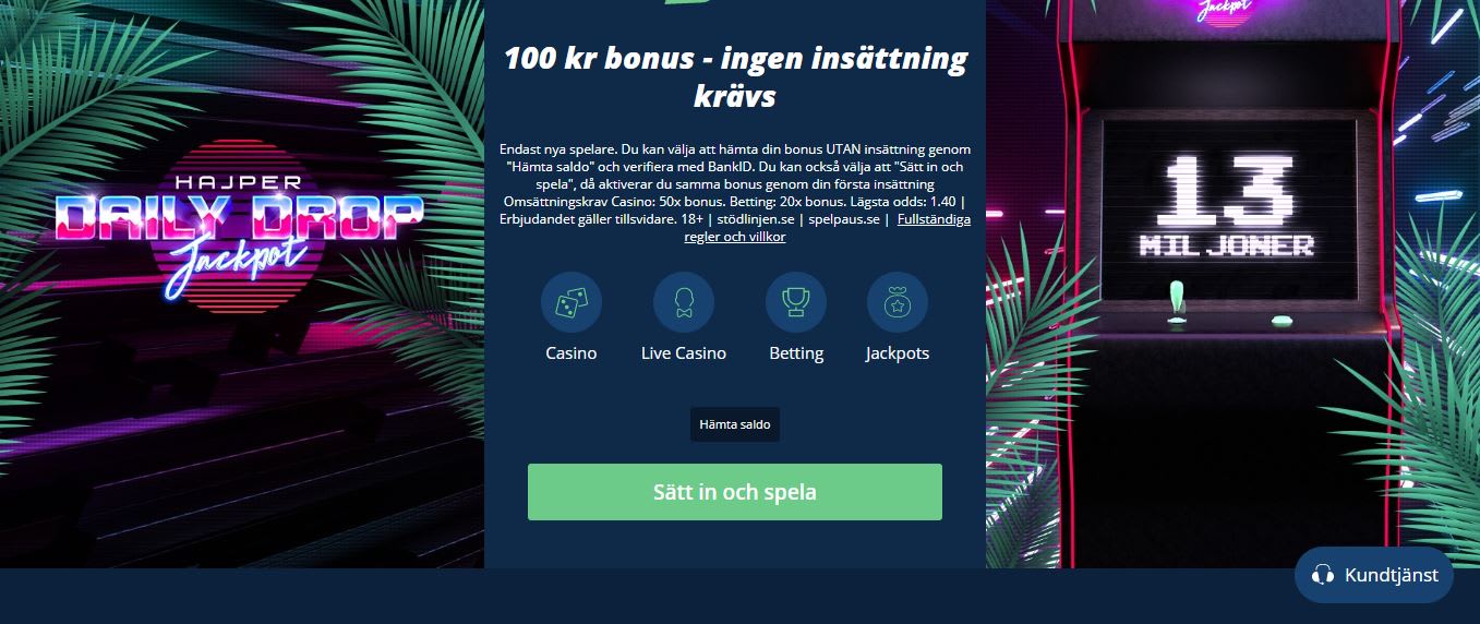 hajper casino speltest
