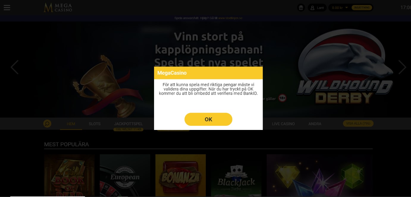 Mega Casino verifiering
