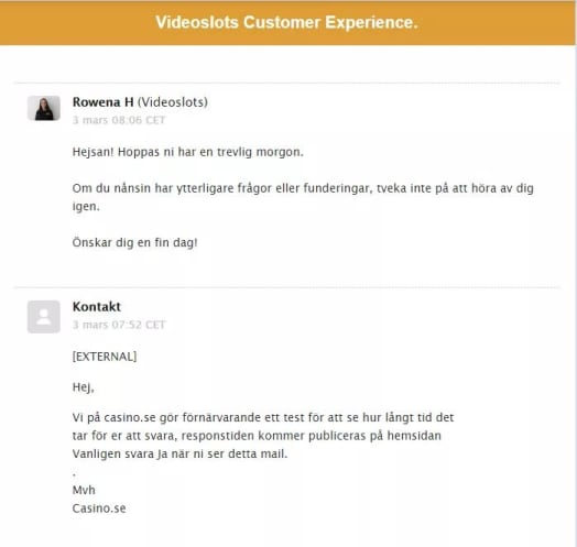 videoslots email svar