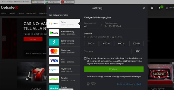 Betsafe casino Insättningen - 2