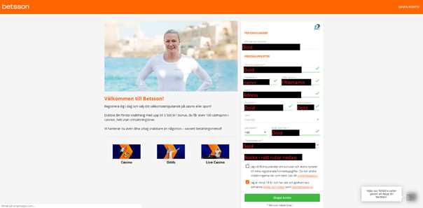 Betsson registrering