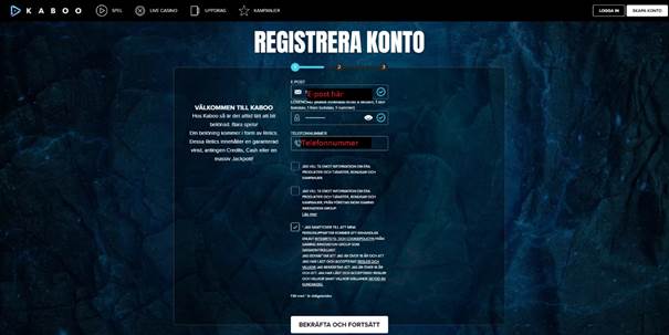 kaboo registrering