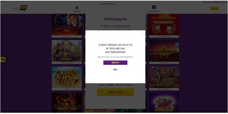 lucky casino insättningsgräns