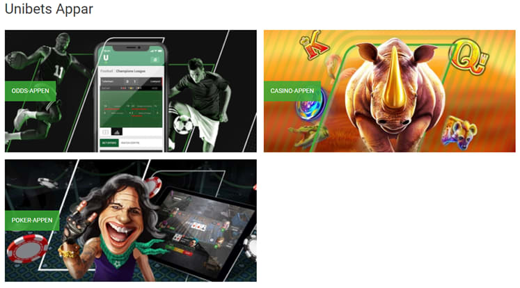 Slots, bordsspel & livespel -Unibet