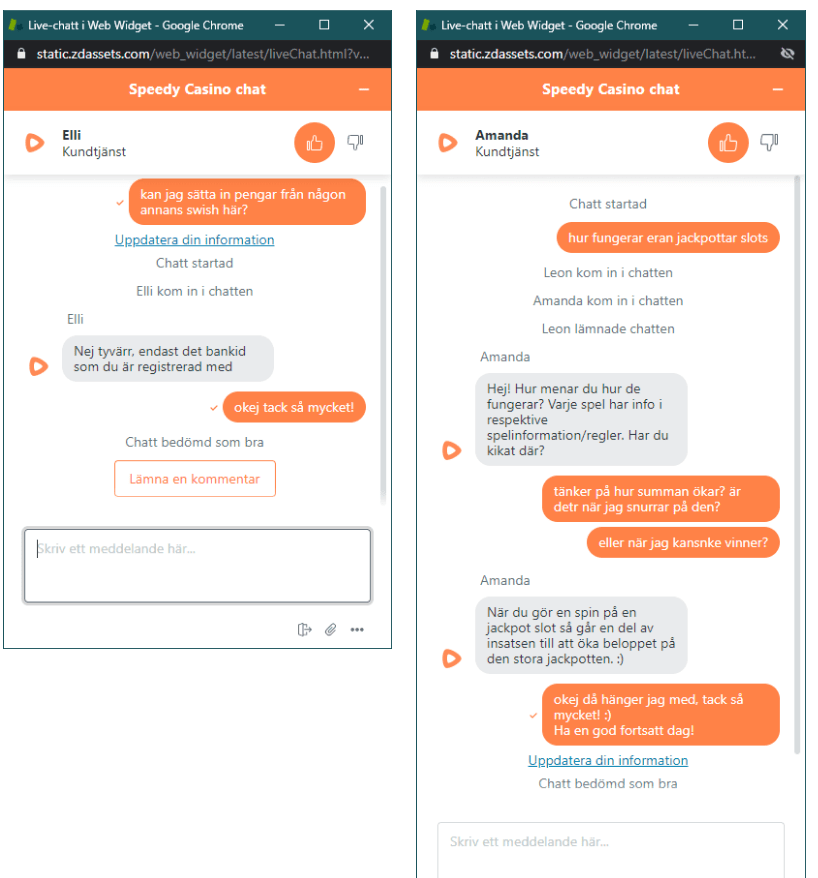 speedy chat support