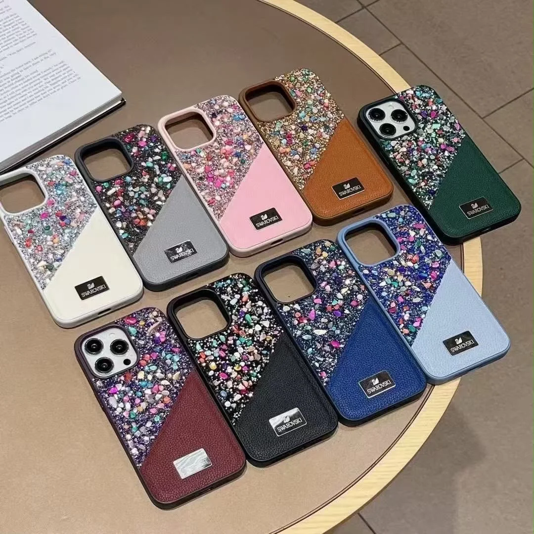 Luxury Crystal Leather Phone Case