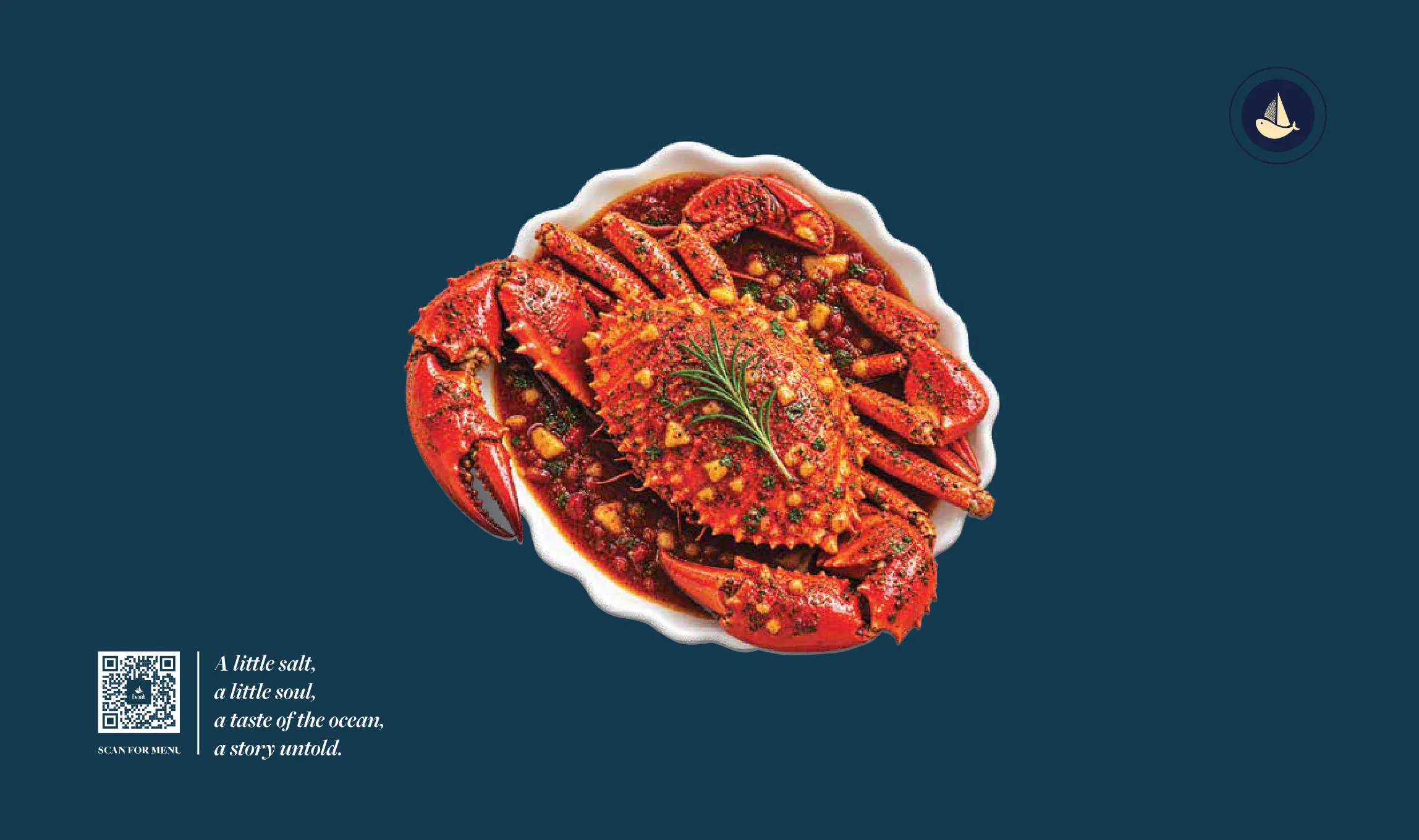 Whole crab in a rich red masala
