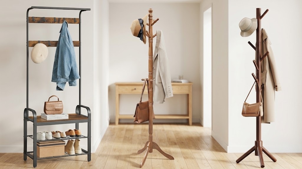 Which Entryway Coat Rack Should You Get? 9 Options