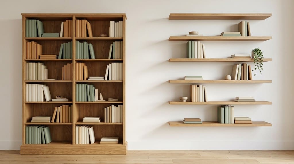 Floating Shelves vs Traditional Bookshelf: Which Storage Wins?