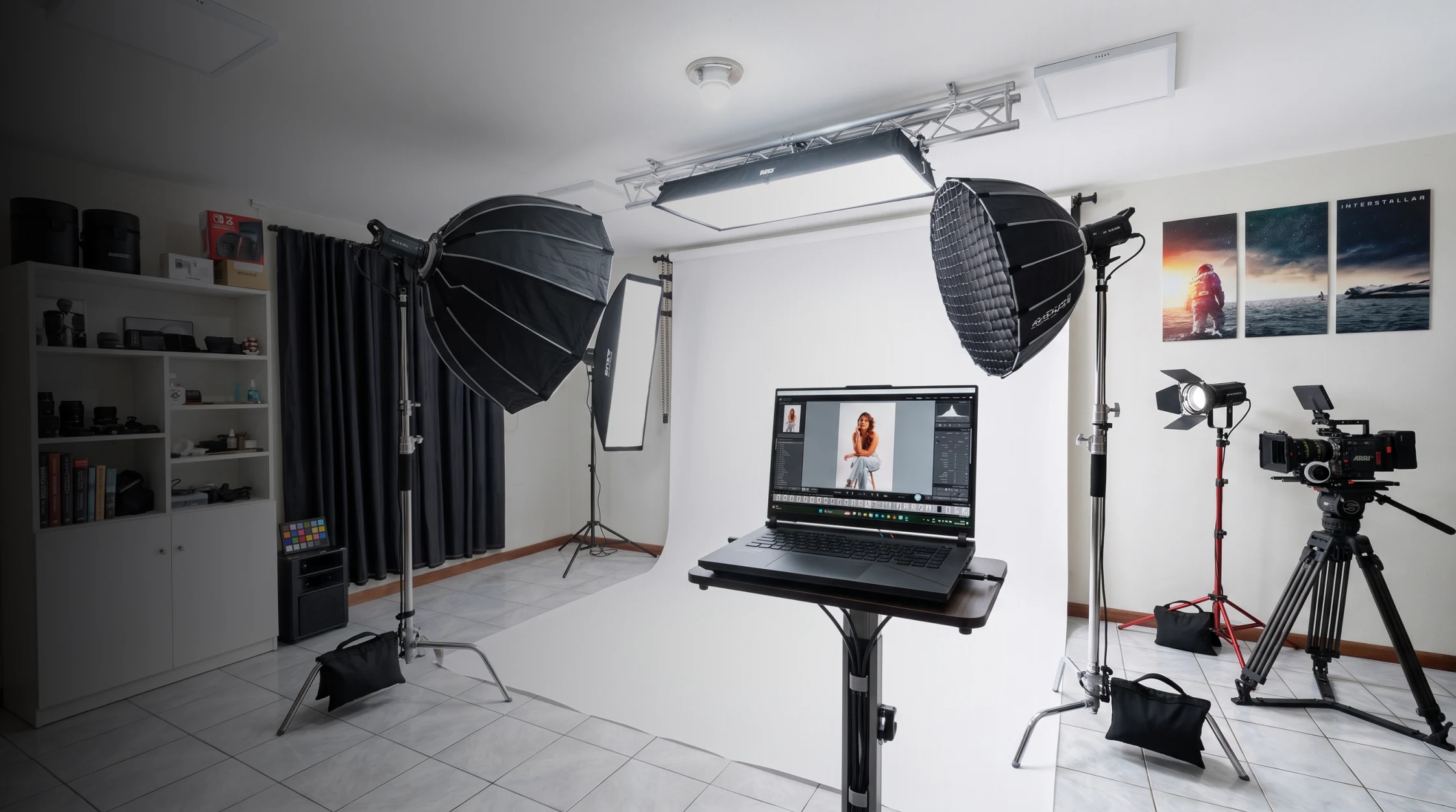 Estudio de fotografía KlipStudio preparado para una sesión