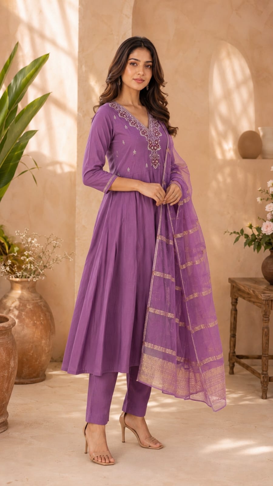 V-neck Kurta Set thumbnail 4