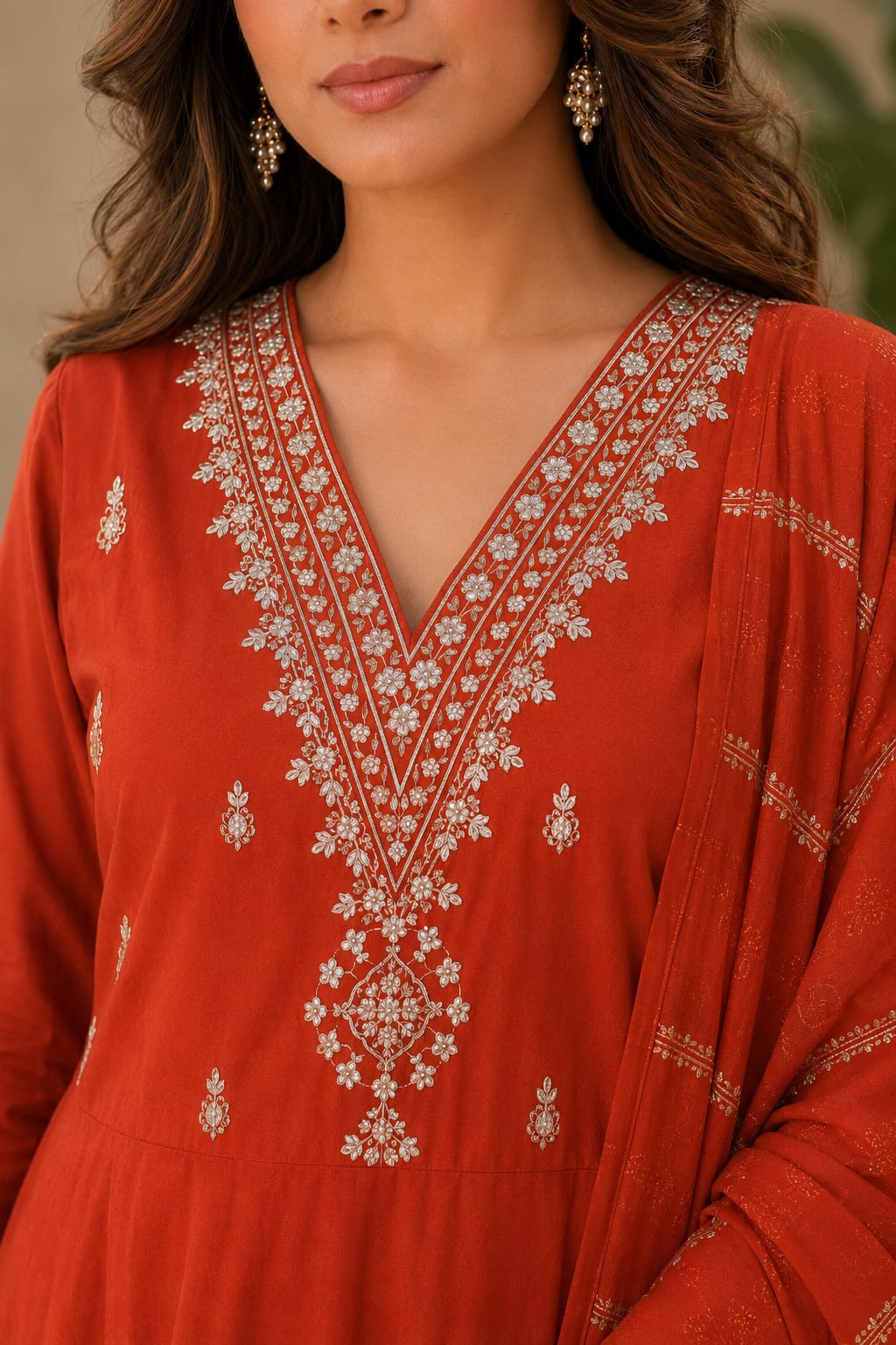 V-neck Kurtha Set thumbnail 5