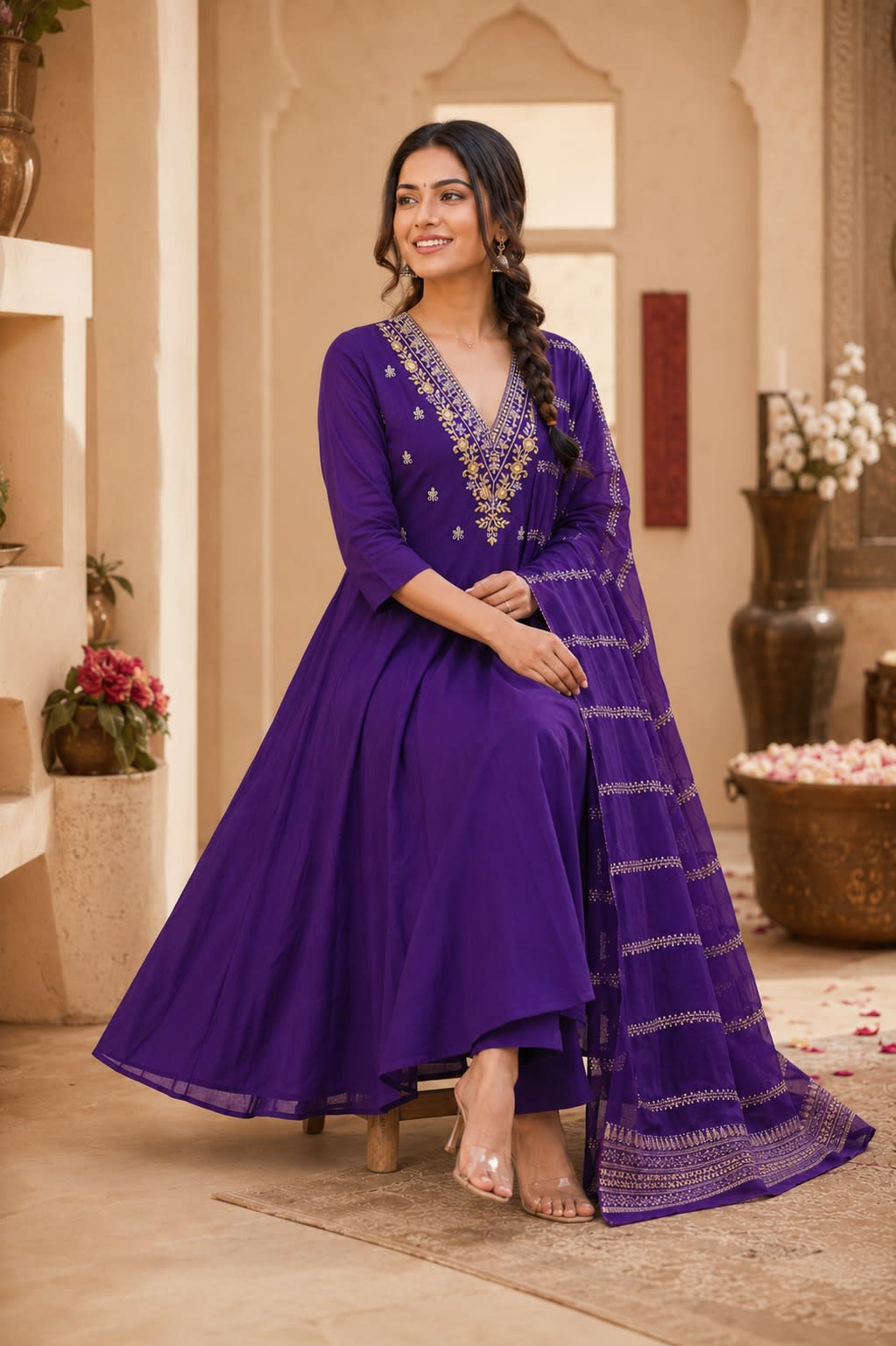 Embroidered Anarkali Kurti Set thumbnail 2