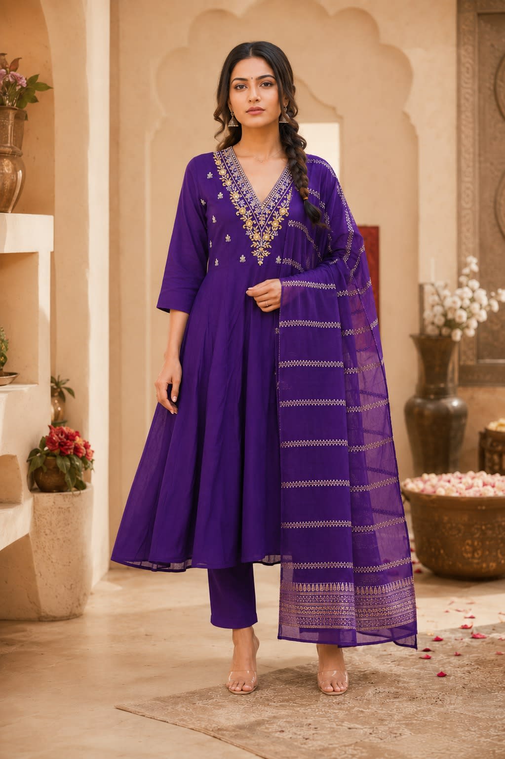 Embroidered Anarkali Kurti Set thumbnail 3