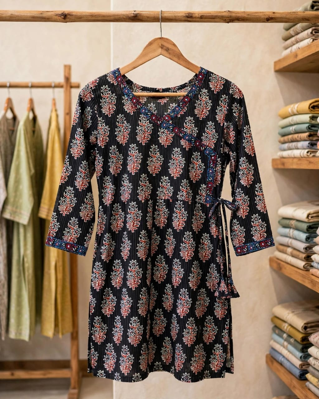 Black Printed Short Kurti thumbnail 2