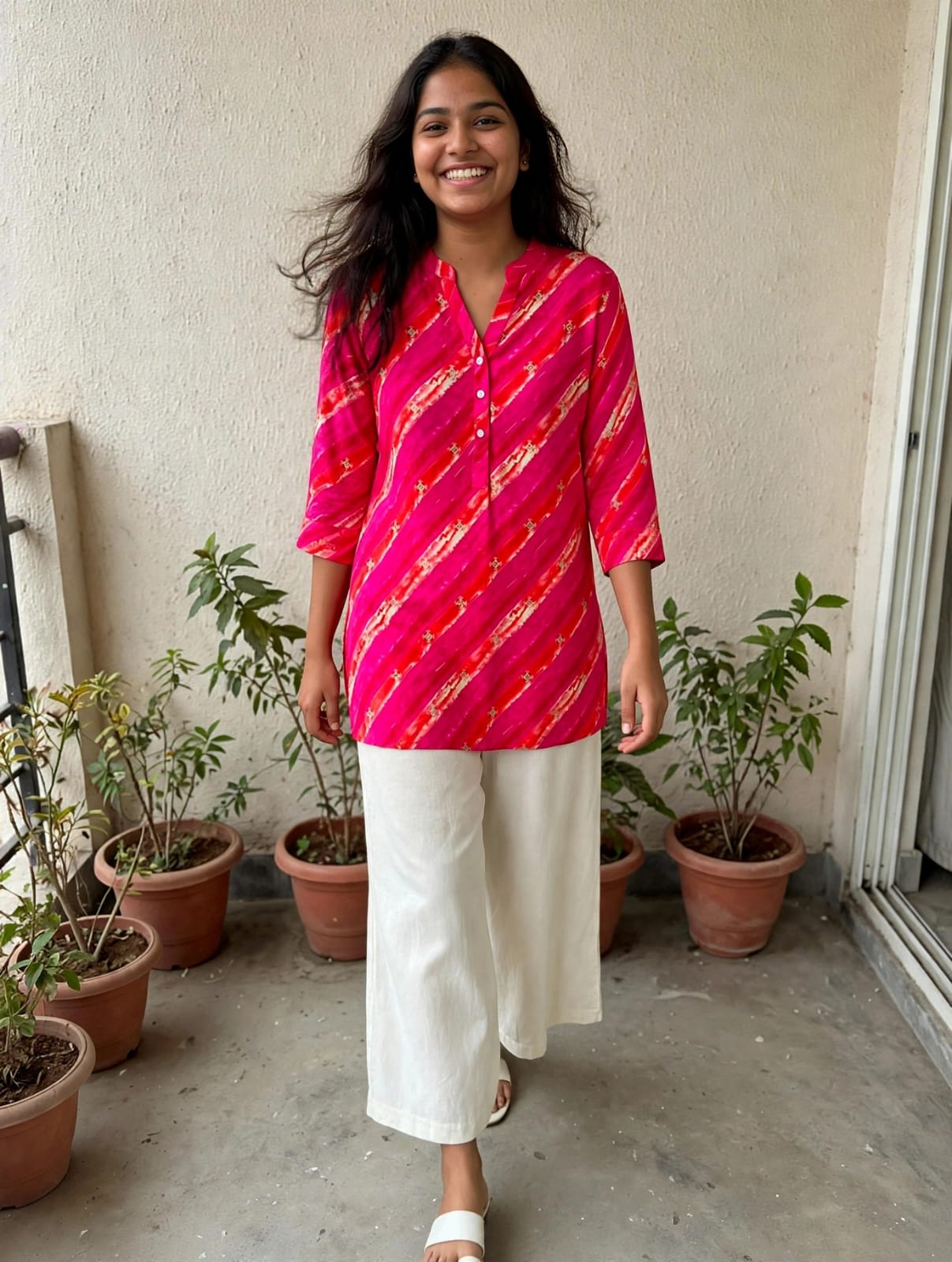 Fuchsia Bloom Short Kurti thumbnail 4