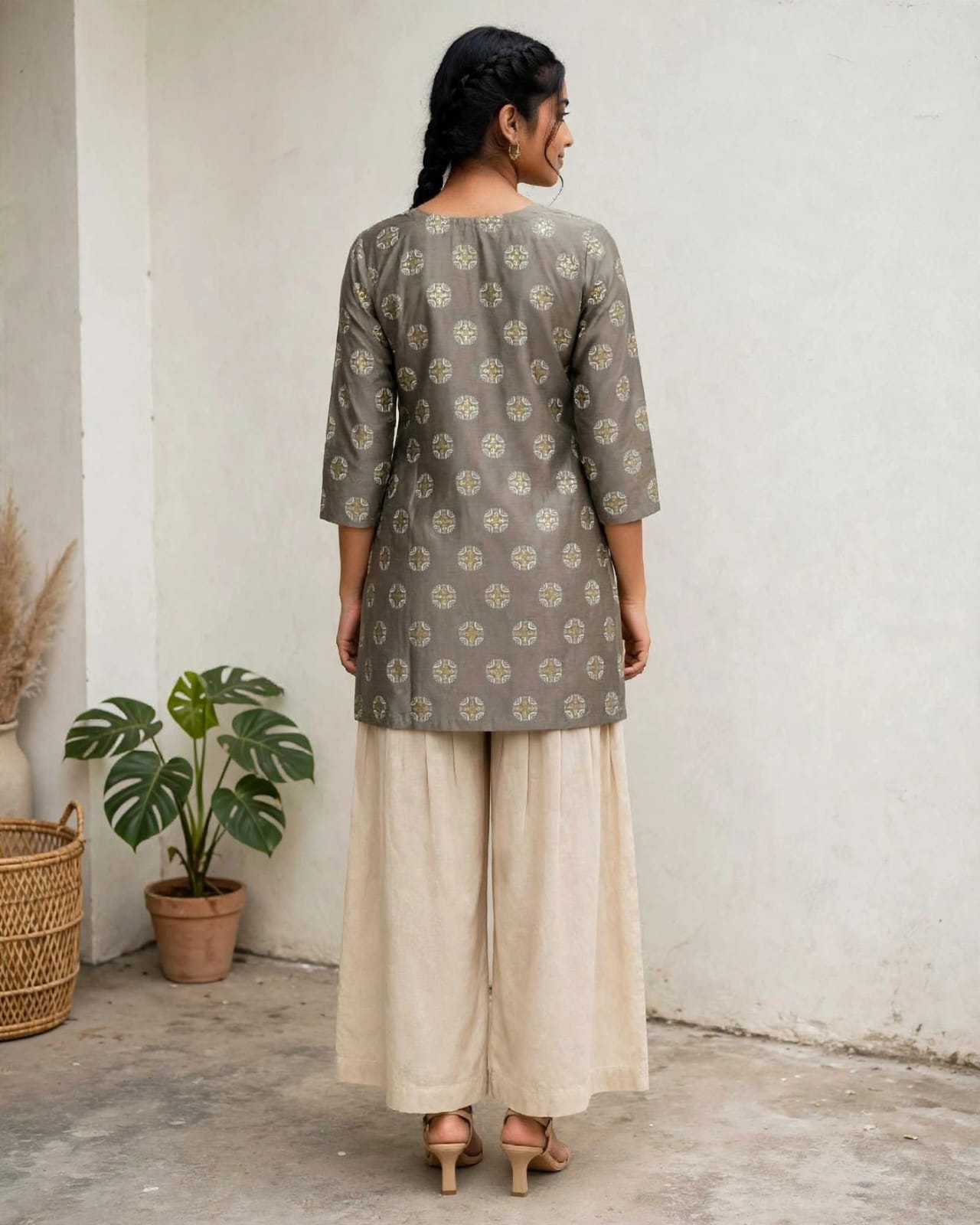 Olive Grace Printed Short Kurti thumbnail 2