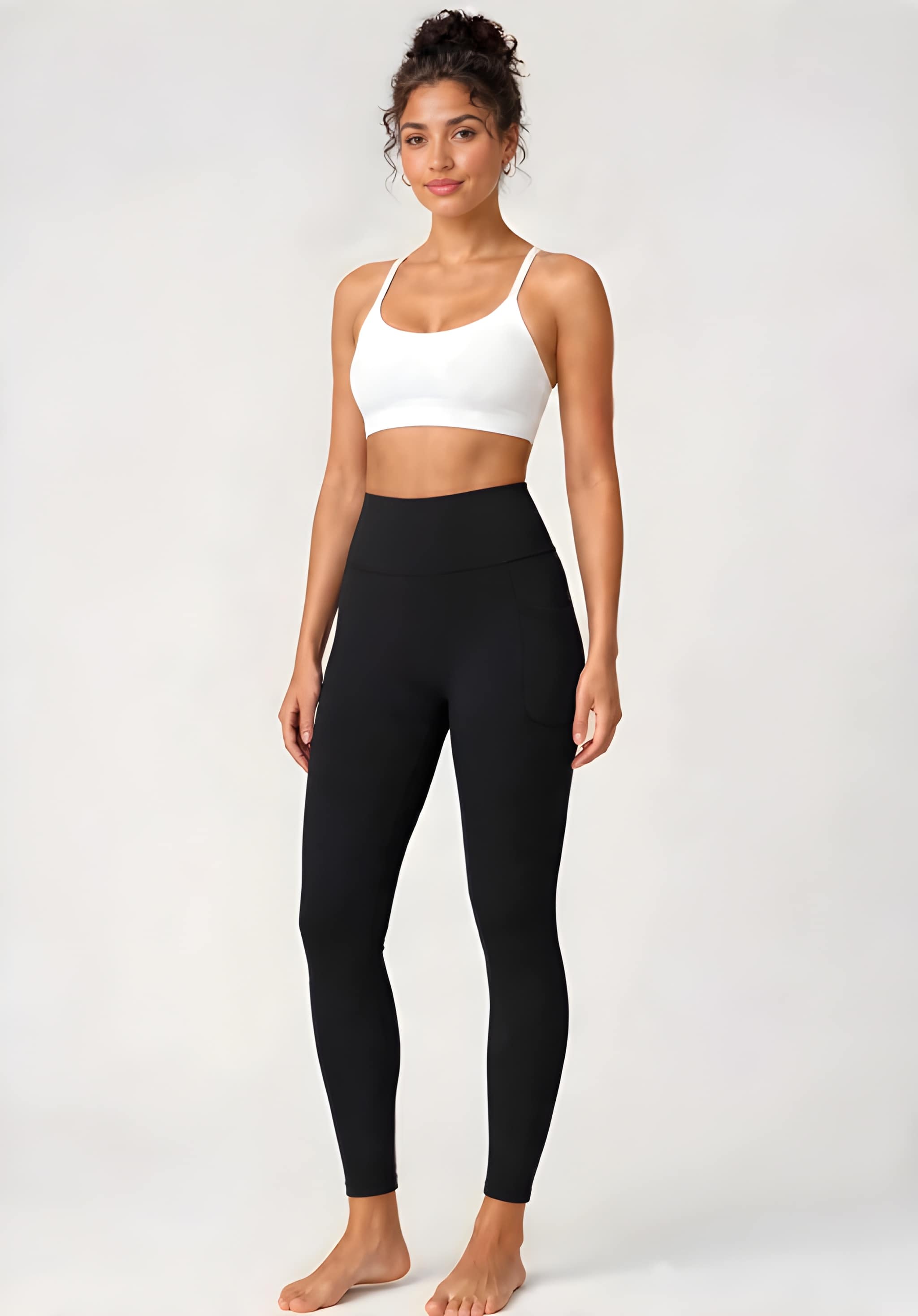 Activewear Yoga Pants With Side Pockets - Black thumbnail 3