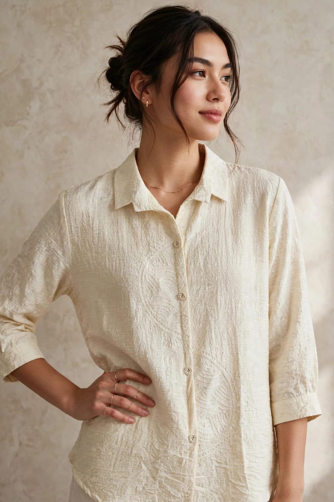 Women’s Cream Embroidered Wear