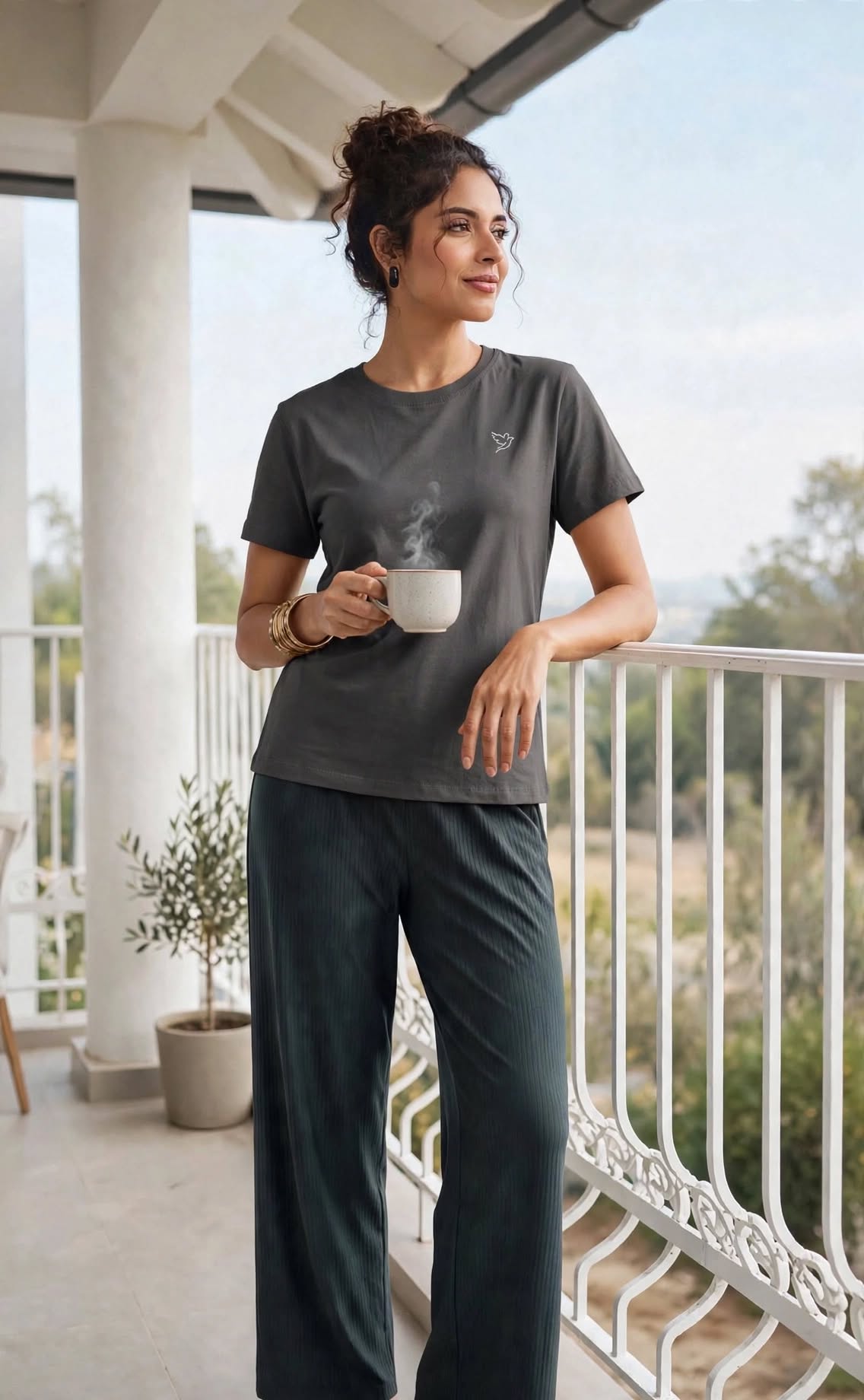 Grey Minimalist Regular Fit T-shirt