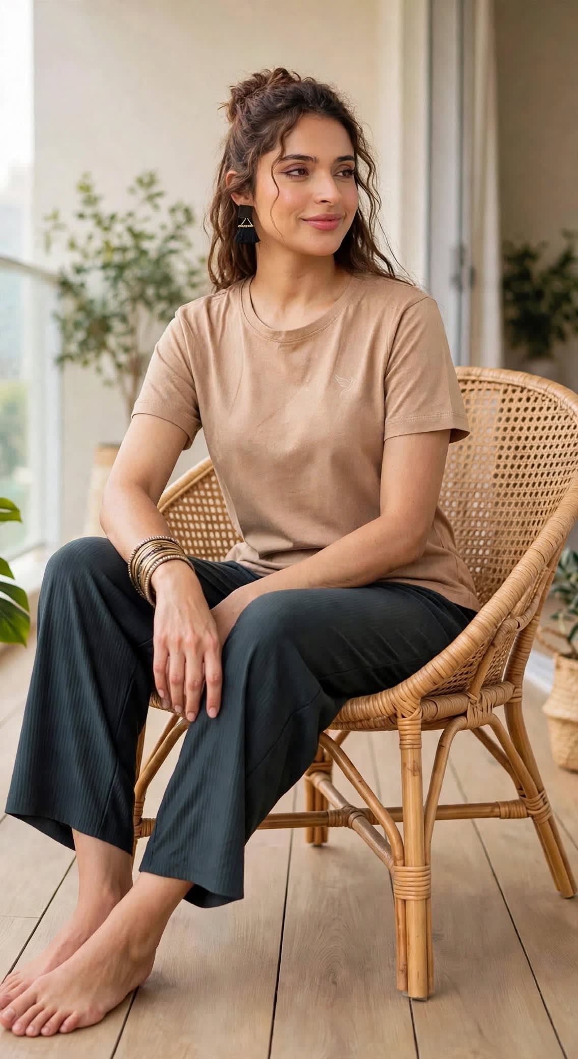 Beige Minimalist Regular Fit T-shirt thumbnail 2