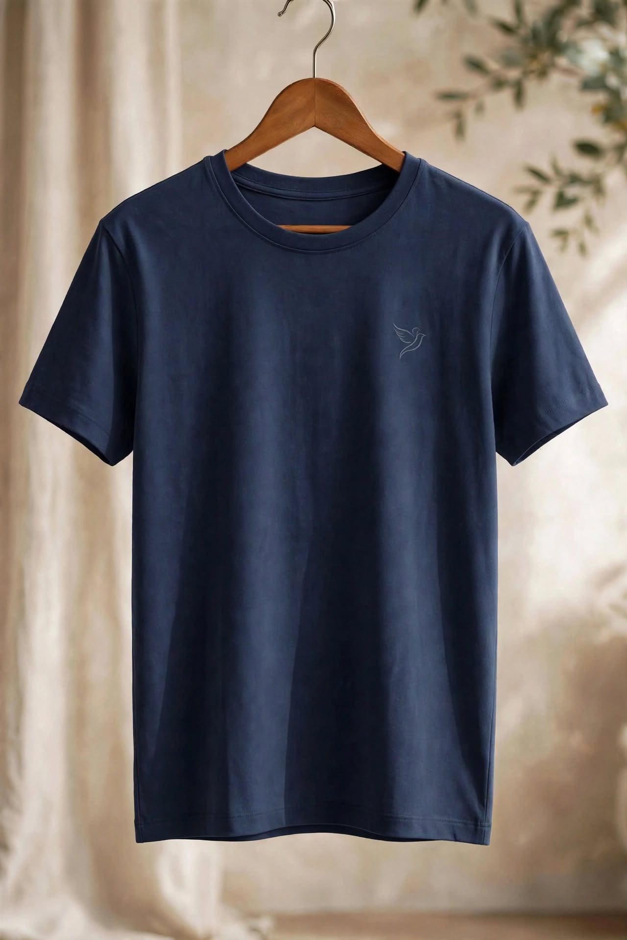 Navy Blue Minimalist Regular Fit T-shirt thumbnail 5