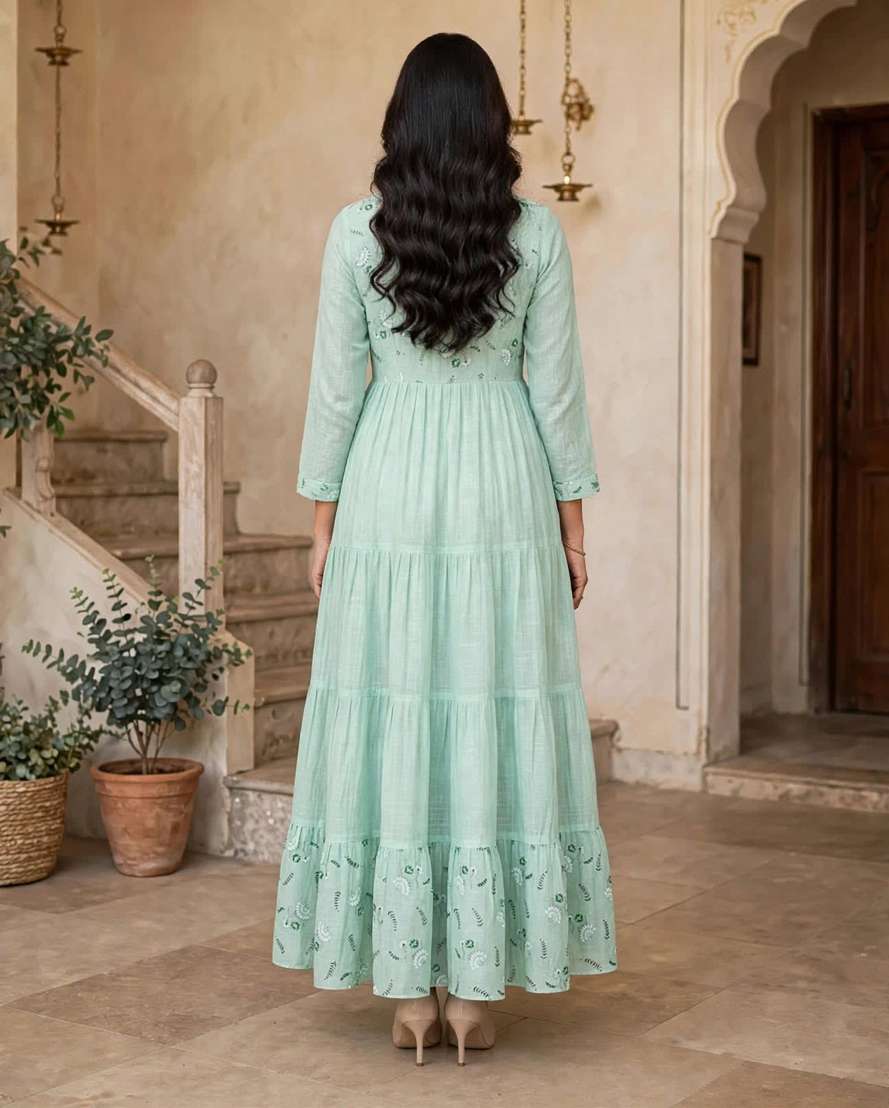 Mint Meadow Floral Printed Tiered Maxi Dress thumbnail 2