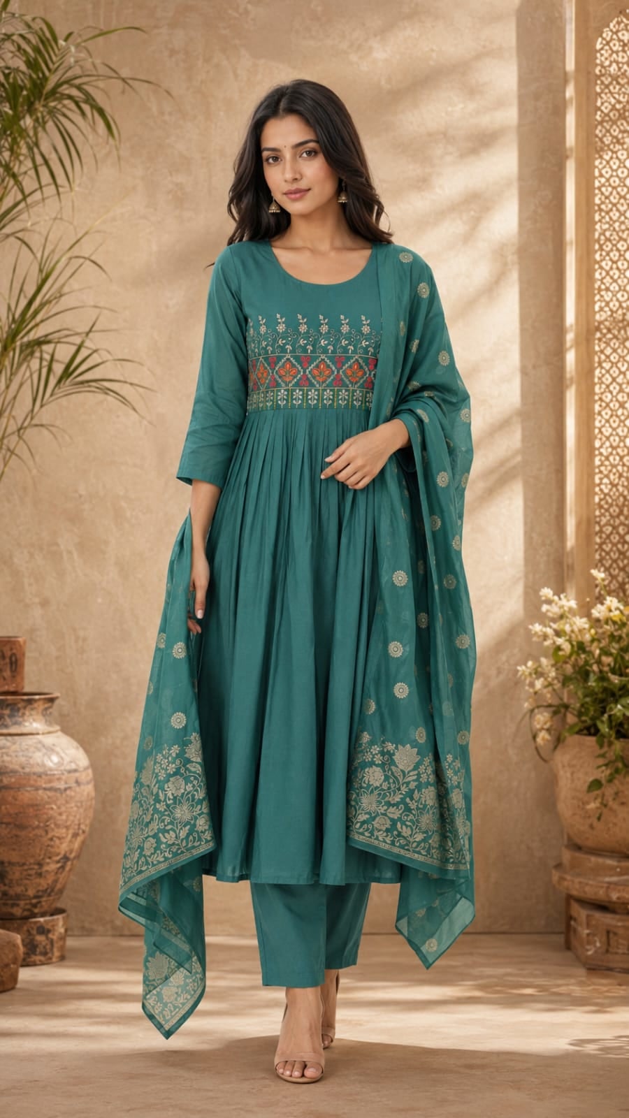 Embroidered-kurti Set