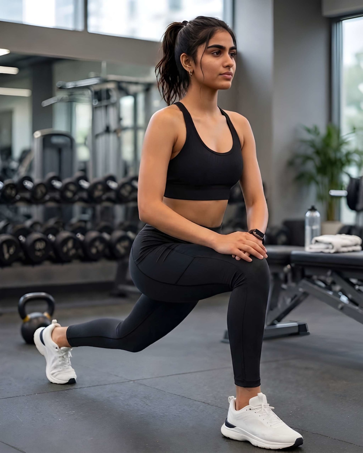 Activewear Yoga Pants With Side Pockets - Black