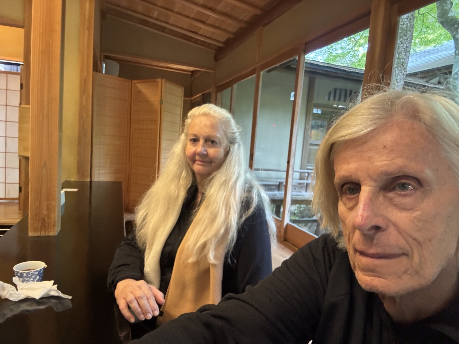 Our pause in the tea house.