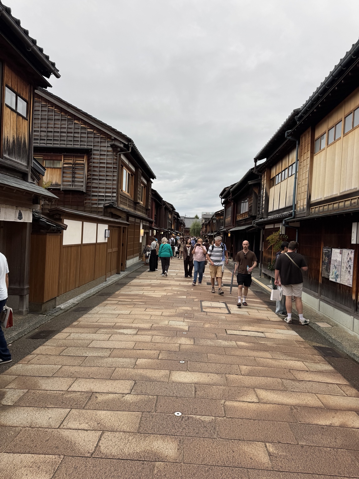 Wooden façades lining a historic street.
