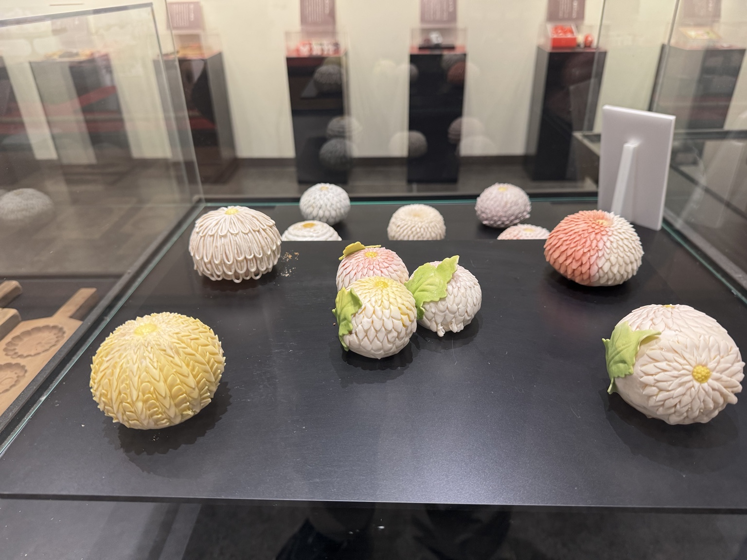 Exquisitely detailed flower shapes on display.