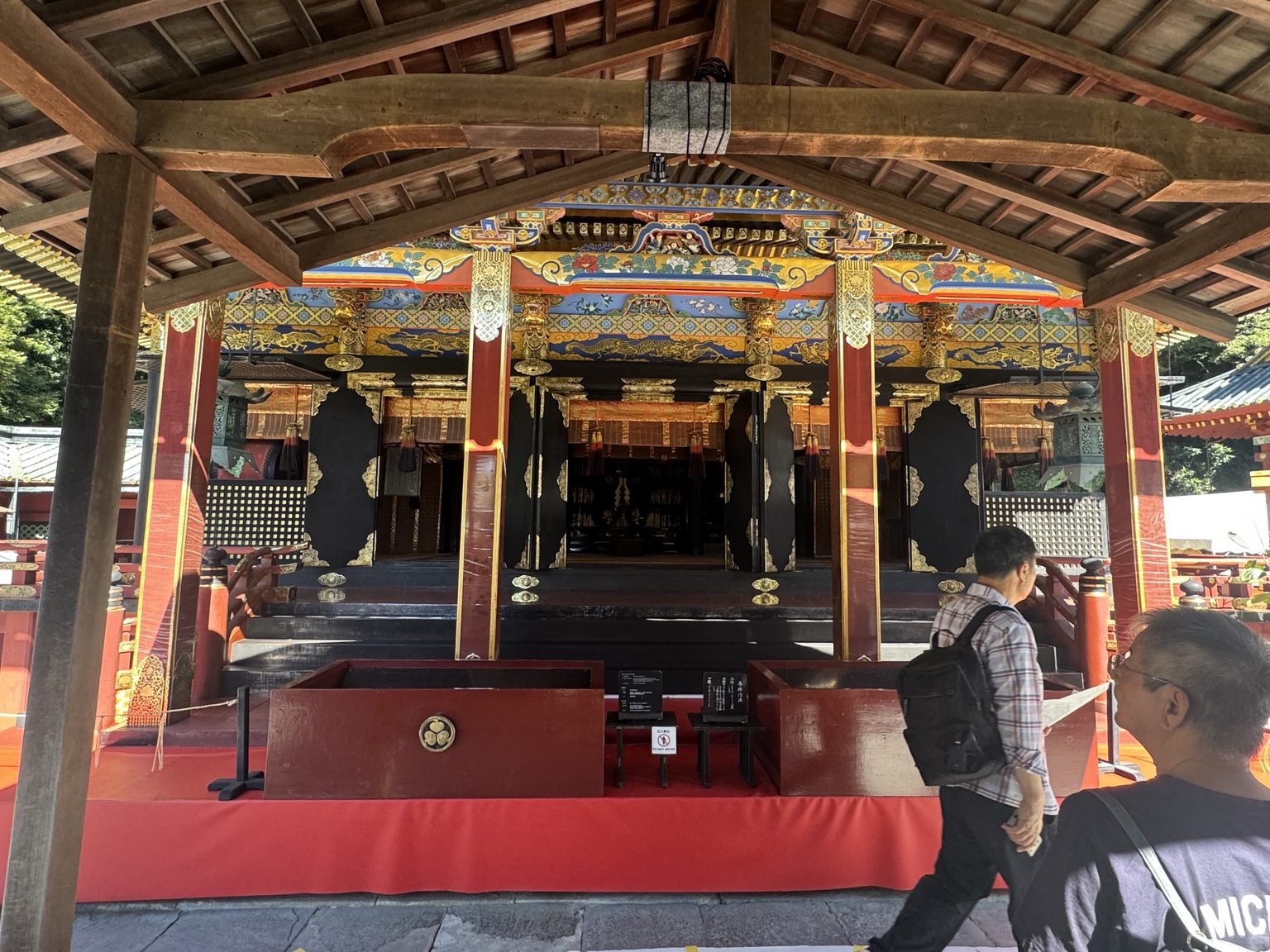 Hall of a Japanese shrine.
