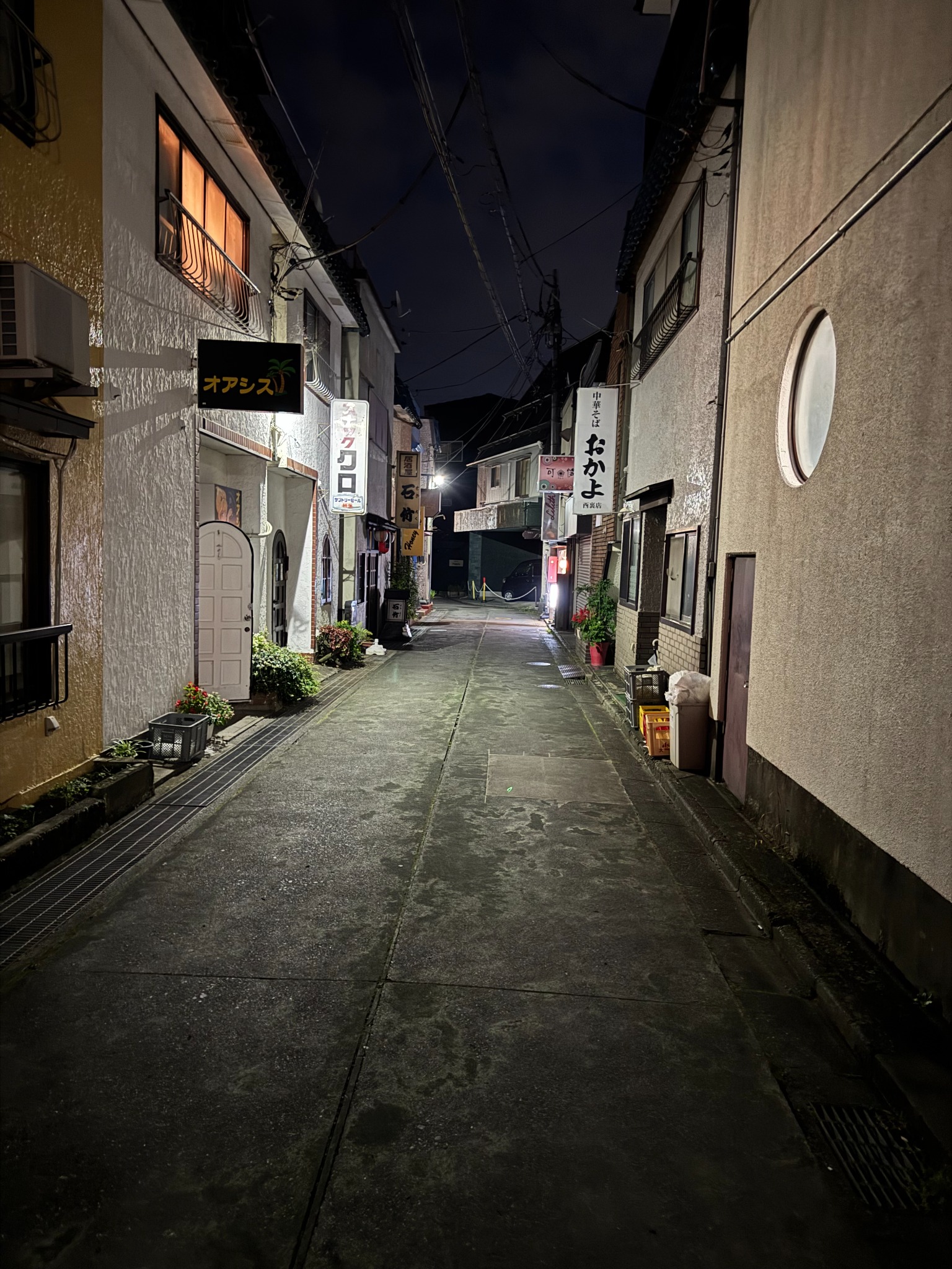 Narrow lane in the evening.
