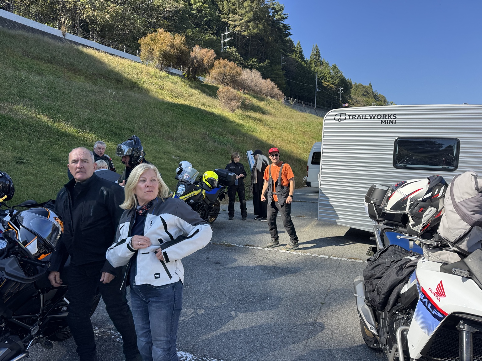 Eine Pause mit der Motorradgruppe.