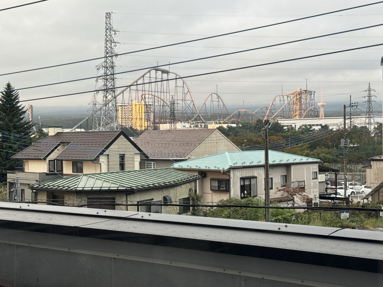 The amusement park in the morning view from our hotel room.