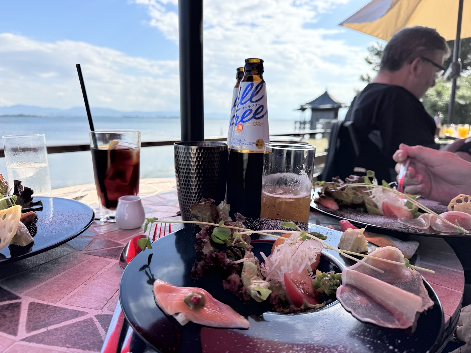 Lunch with a view of the lake.